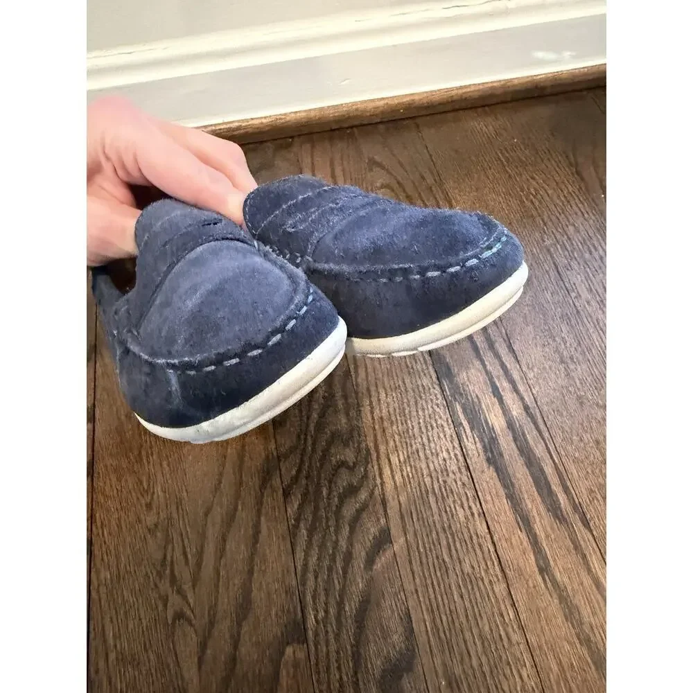 Geox Kids Navy Blue Suede Loafers Driving Mocs US Size 1 Youth